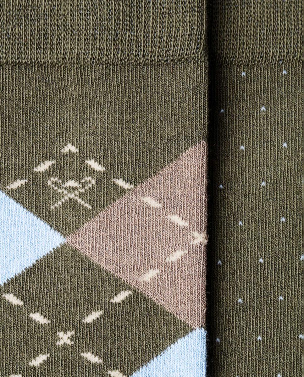 Pack de dos calcetines de hombre rombos - Hackett - Verde Verde-3