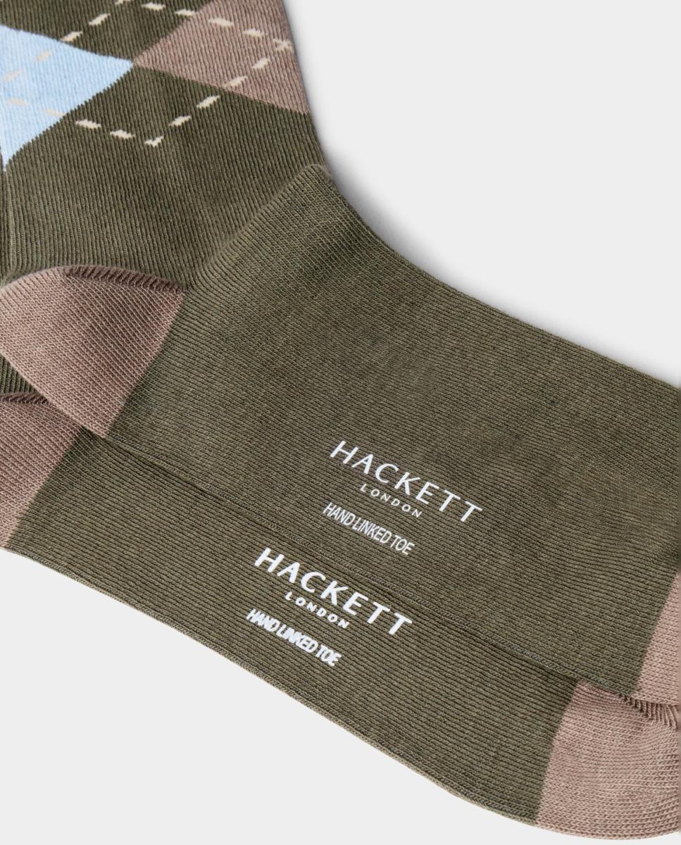 Pack de dos calcetines de hombre rombos - Hackett - Verde Verde-4