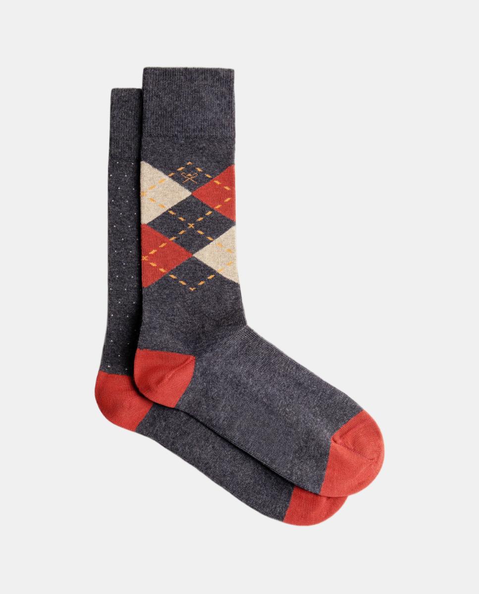 Imagen 0 de Pack de dos calcetines de hombre rombos Gris