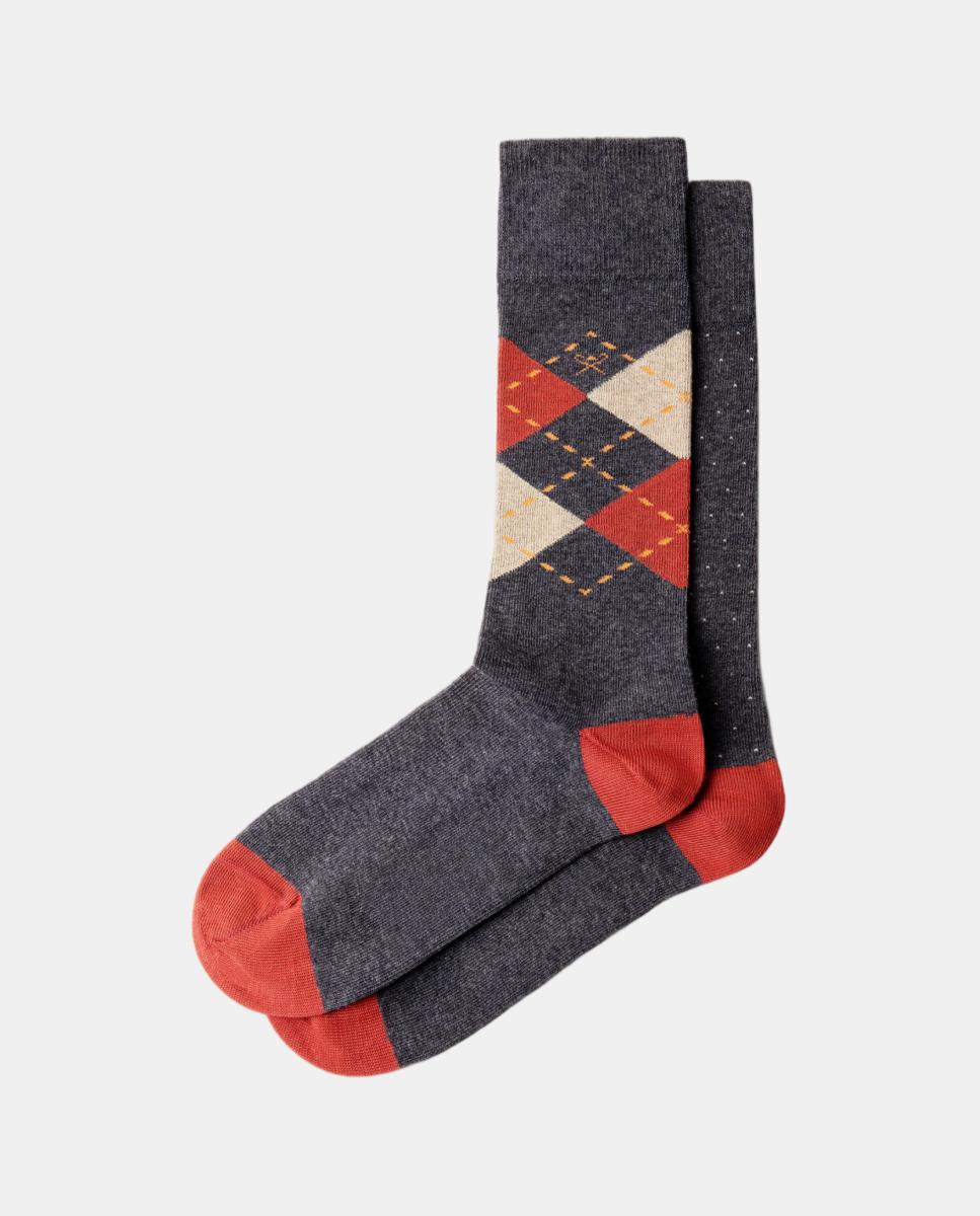 Pack de dos calcetines de hombre rombos - Hackett - Gris Gris-2
