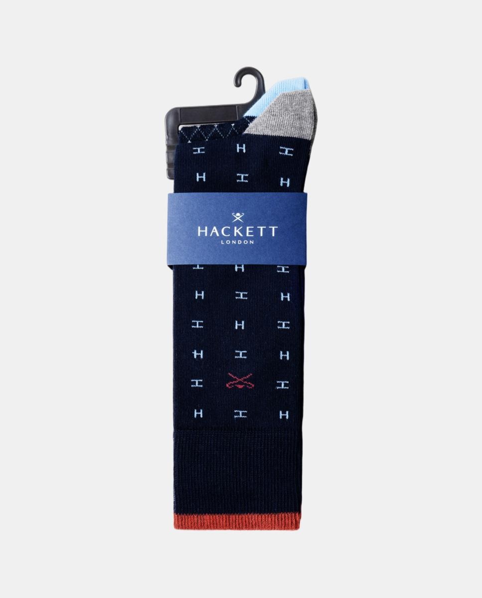 Pack de dos calcetines de hombre estampados - Hackett - Azul Azul-5