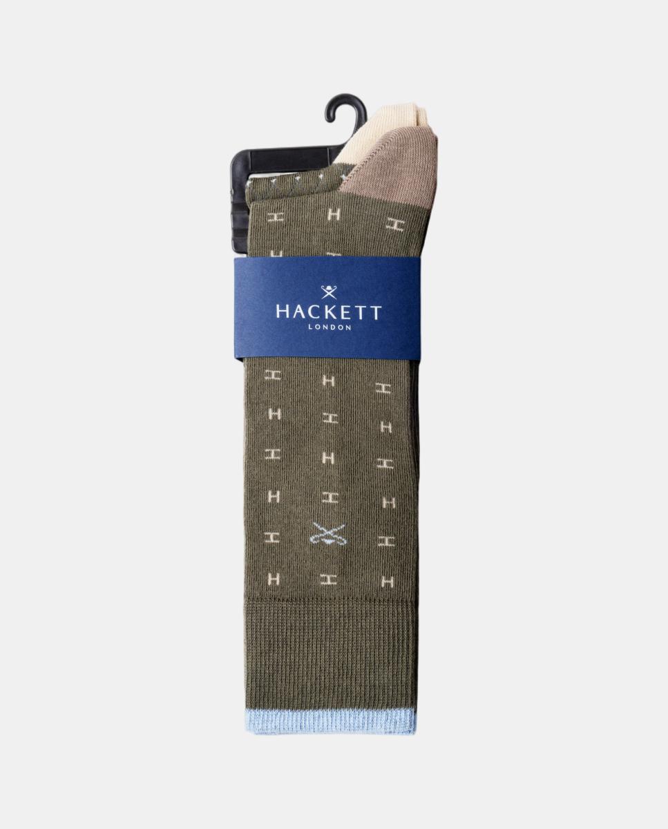 Pack de dos calcetines de hombre estampados - Hackett - Verde Verde-4
