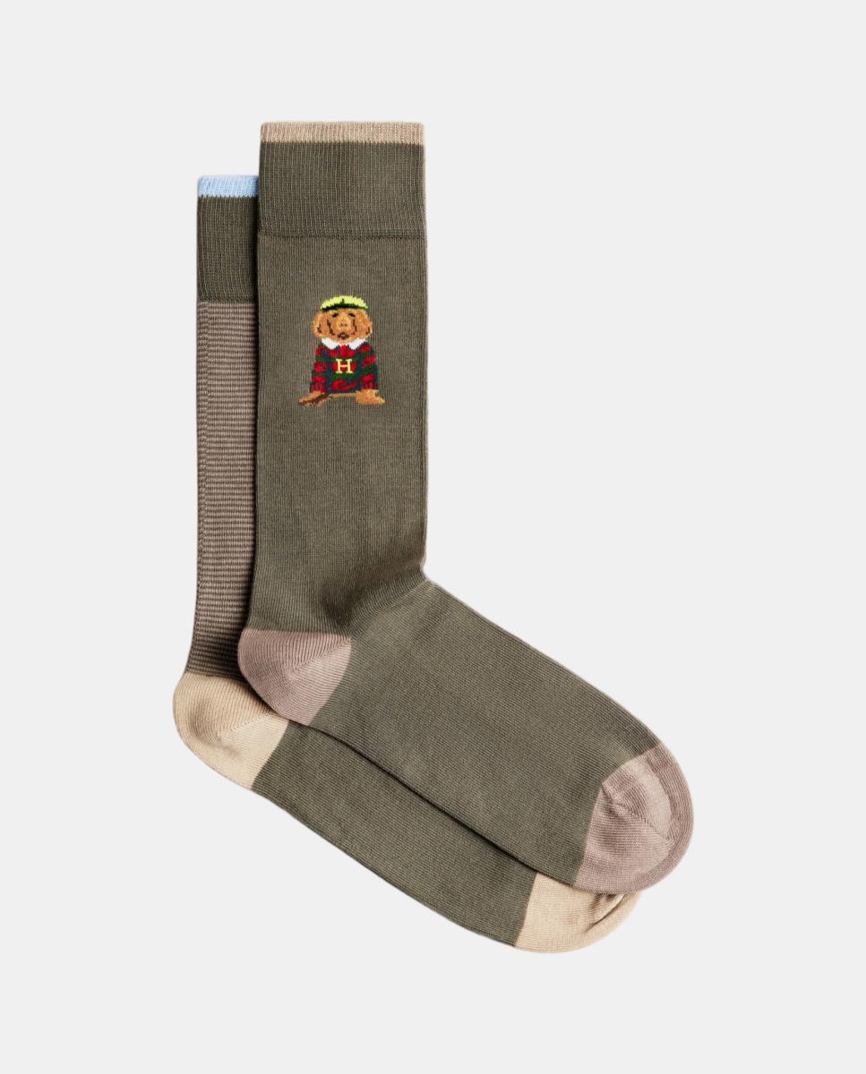 Imagen 0 de Pack de dos calcetines de hombre fantasía Verde