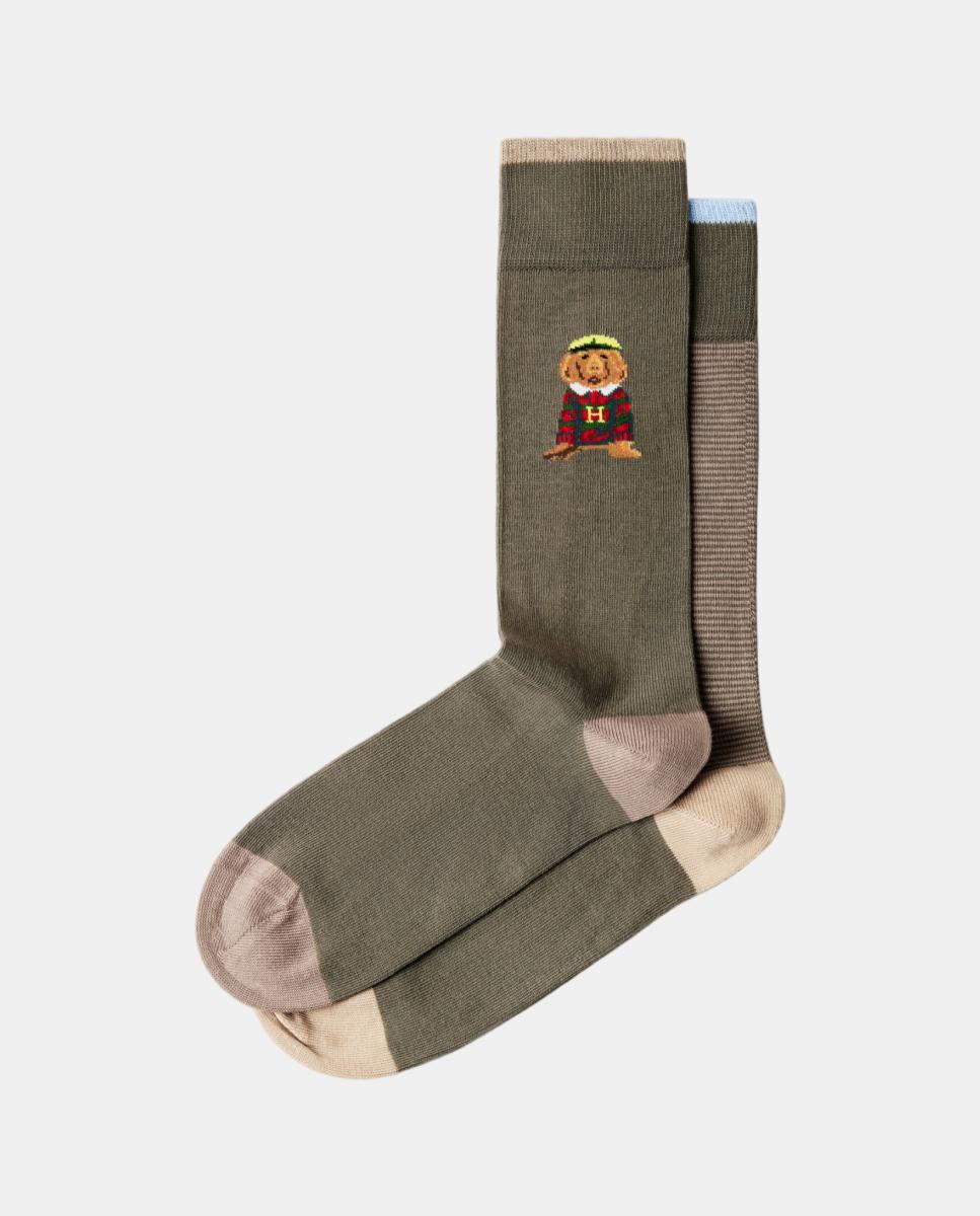 Pack de dos calcetines de hombre fantasía - Hackett - Verde Verde-2