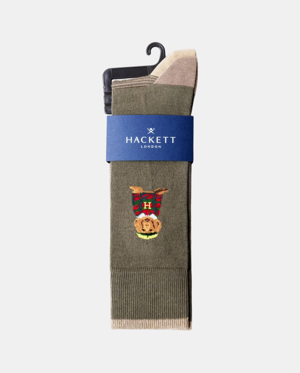 Pack de dos calcetines de hombre fantasía - Hackett - Verde Verde-3