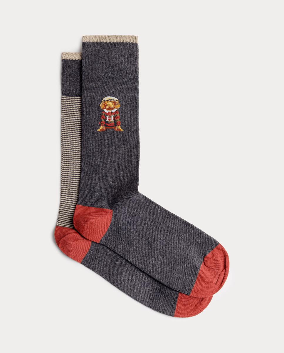 Imagen 0 de Pack de dos calcetines de hombre fantasía Gris