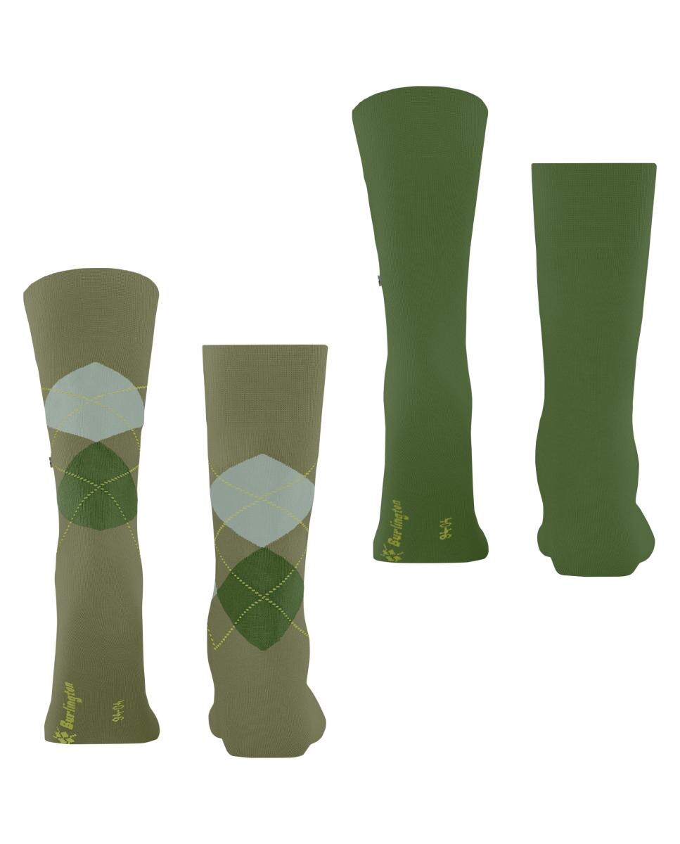 Pack de Dois Pares de Meias: 1 Liso e Outro com Losangos Verde-2