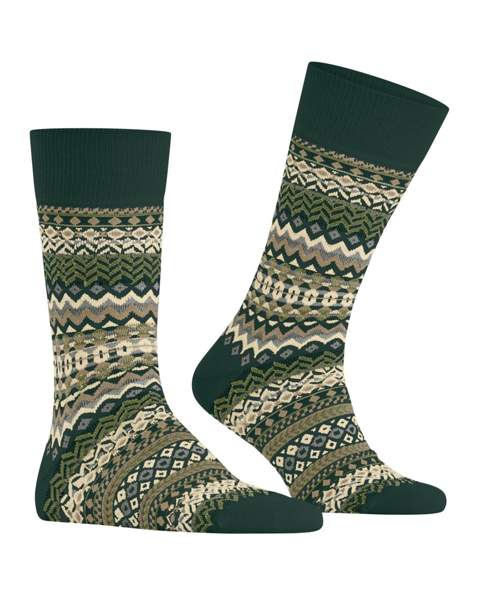 Calcetines caballero cenefas - Burlington - Verde Verde-1