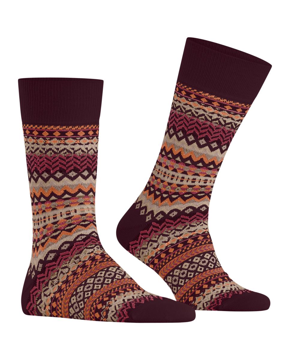 Calcetines caballero cenefas - Burlington - Rojo Granate Rojo Granate-1