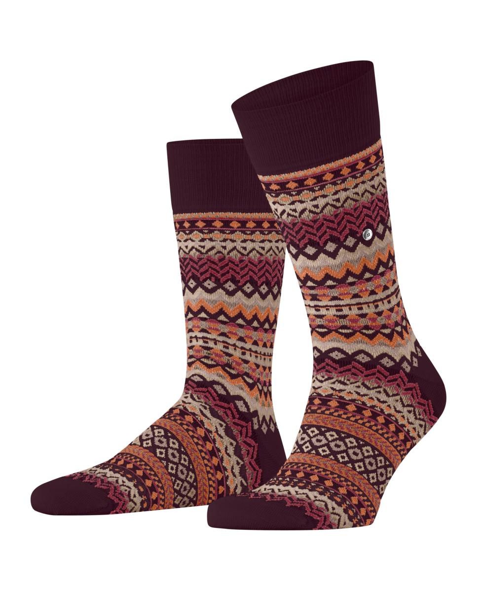 Calcetines caballero cenefas - Burlington - Rojo Granate Rojo Granate-3