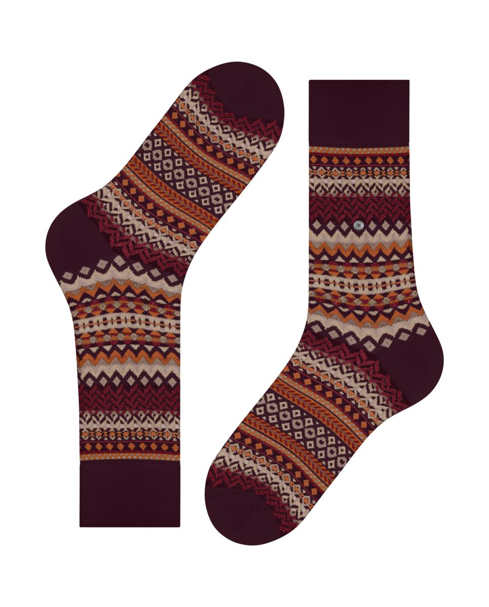 Calcetines caballero cenefas - Burlington - Rojo Granate Rojo Granate-4