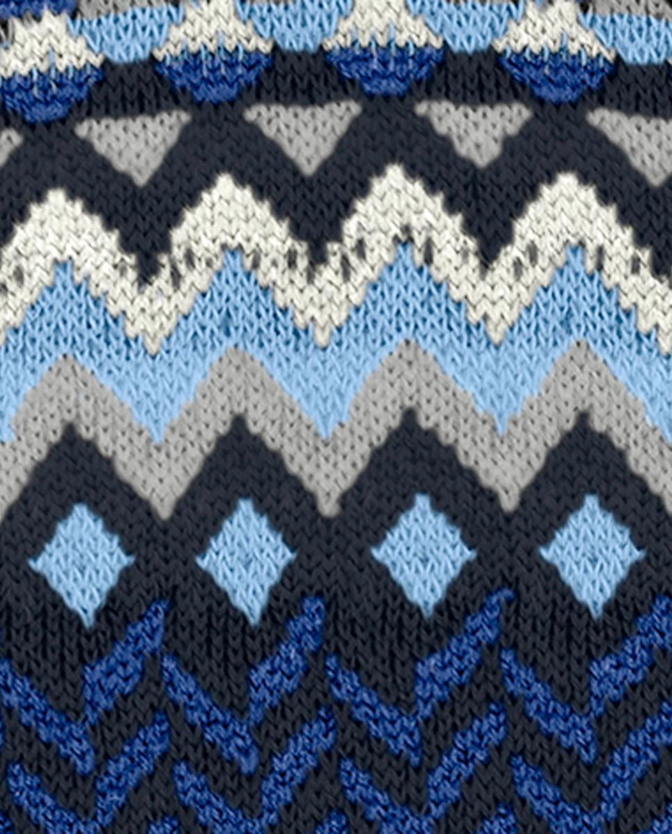 Meias com Rebordos Decorativos Azul-6