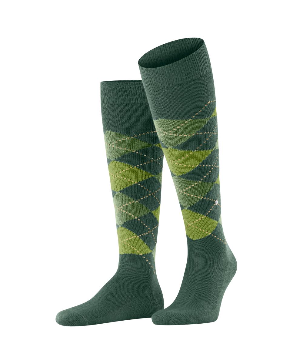 Calcetines altos de caballero con rombos - Burlington - Verde oscuro Verde oscuro-3