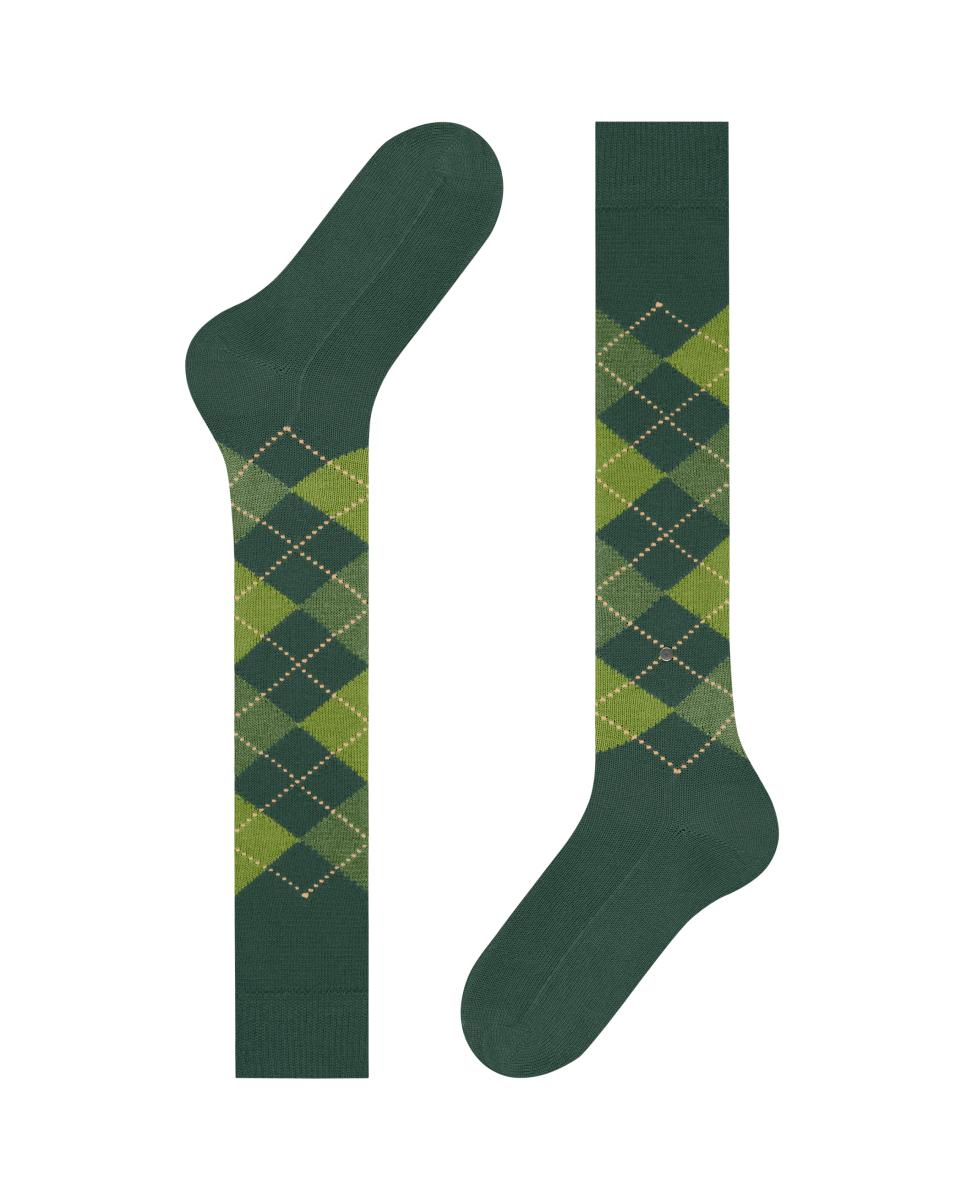Calcetines altos de caballero con rombos - Burlington - Verde oscuro Verde oscuro-4