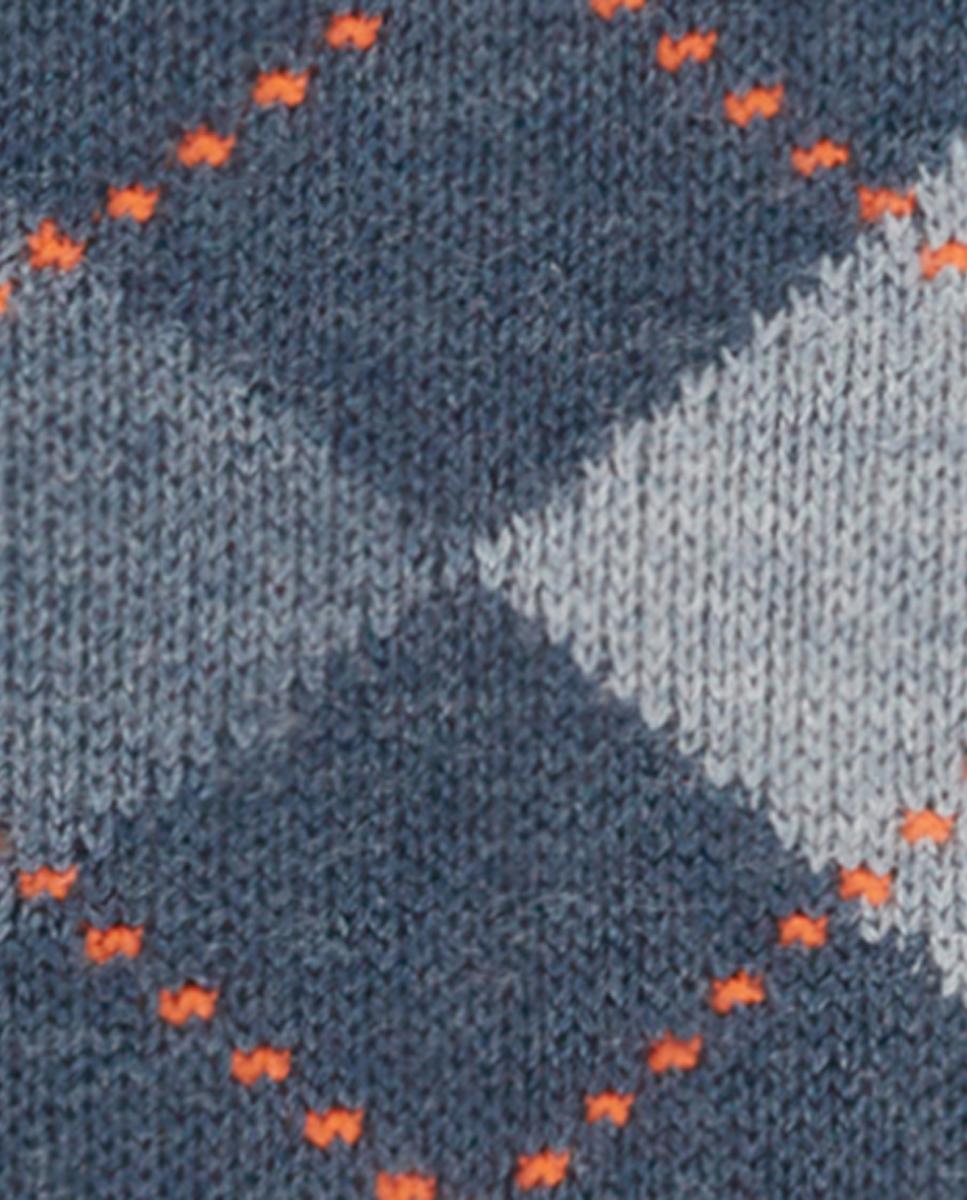Calcetines altos de caballero con rombos - Burlington - Azul índigo Azul índigo-6