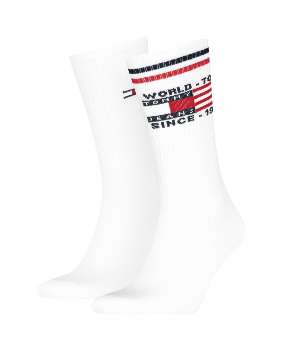 Imagen 2 de Calcetines de media caña unisex de Tommy Jeans (pack de 2) - Blanco Blanco