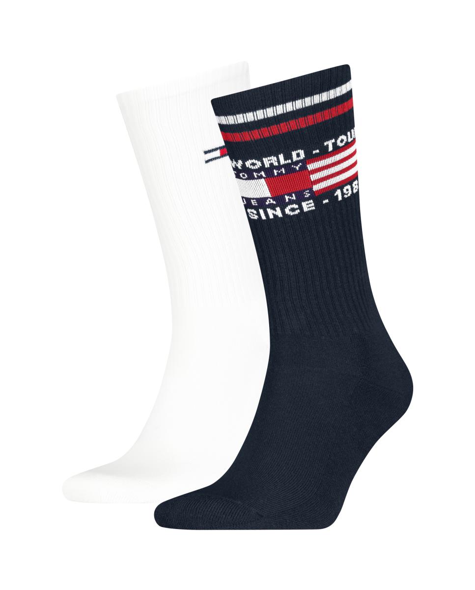 Imagen 2 de Calcetines de media caña unisex de Tommy Jeans (pack de 2) - Azul marino Azul marino