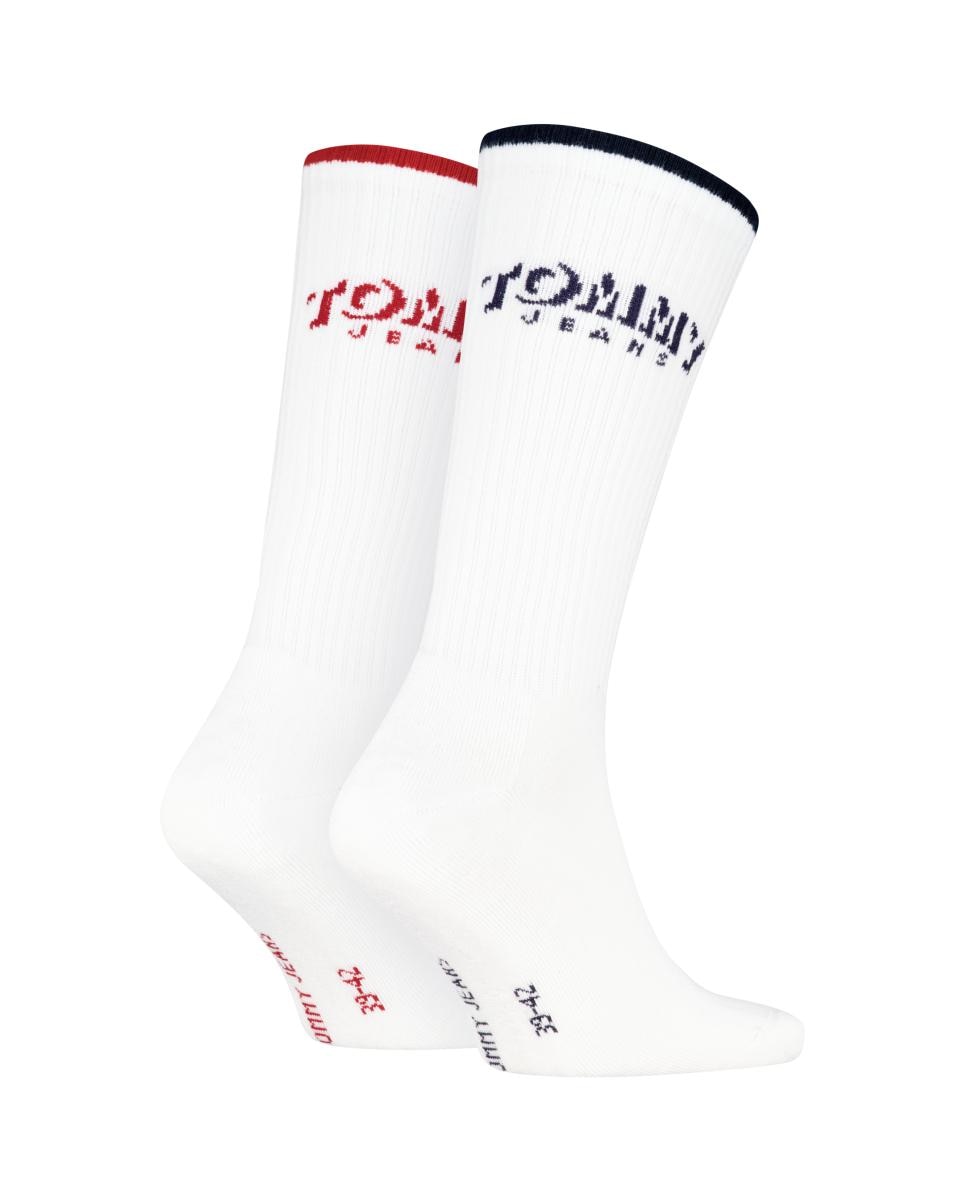 Imagen 1 de Calcetines de media caña unisex de Tommy Jeans (pack de 2) Blanco