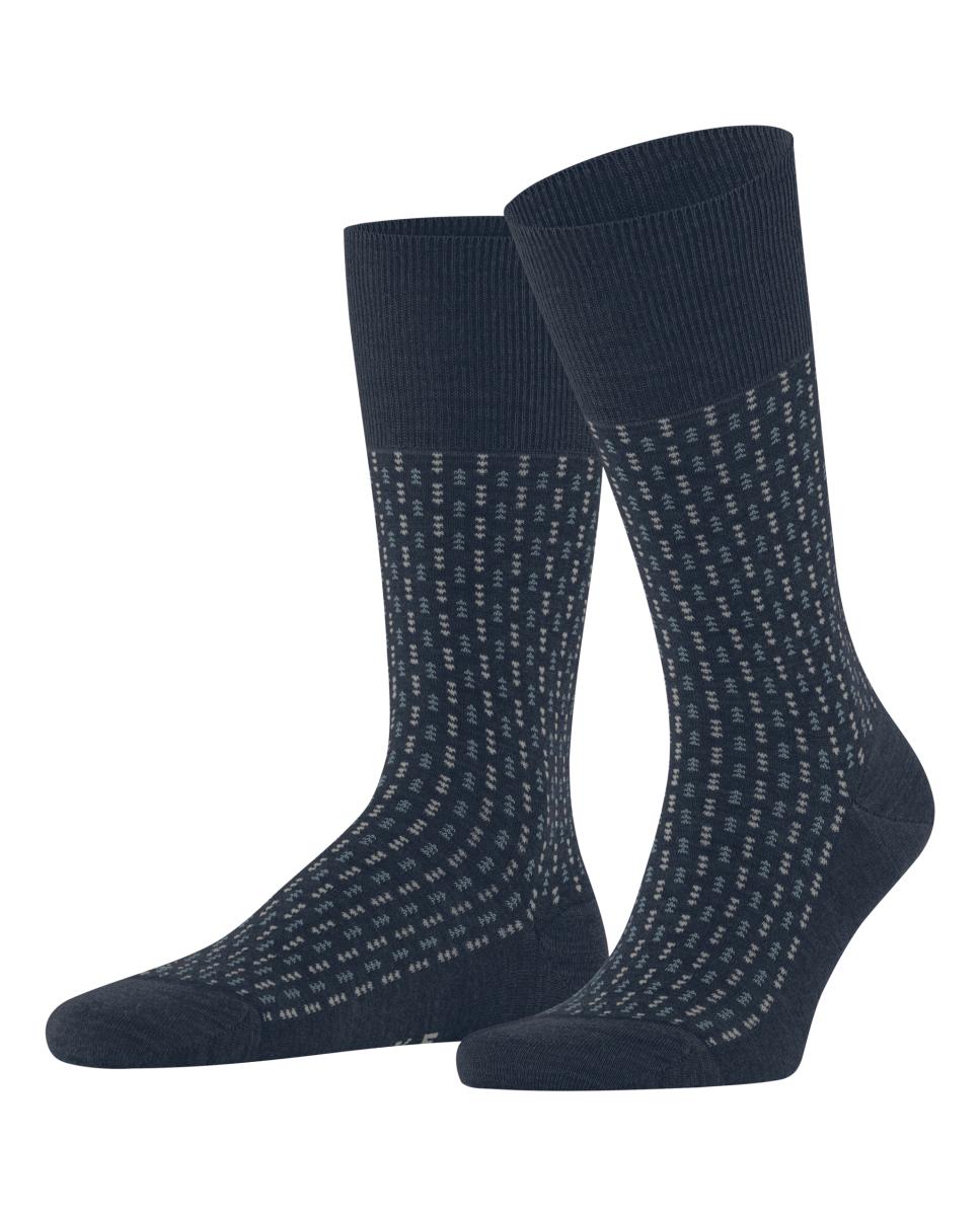 Meias Estampadas de Lã Merino Azul-marinho-3