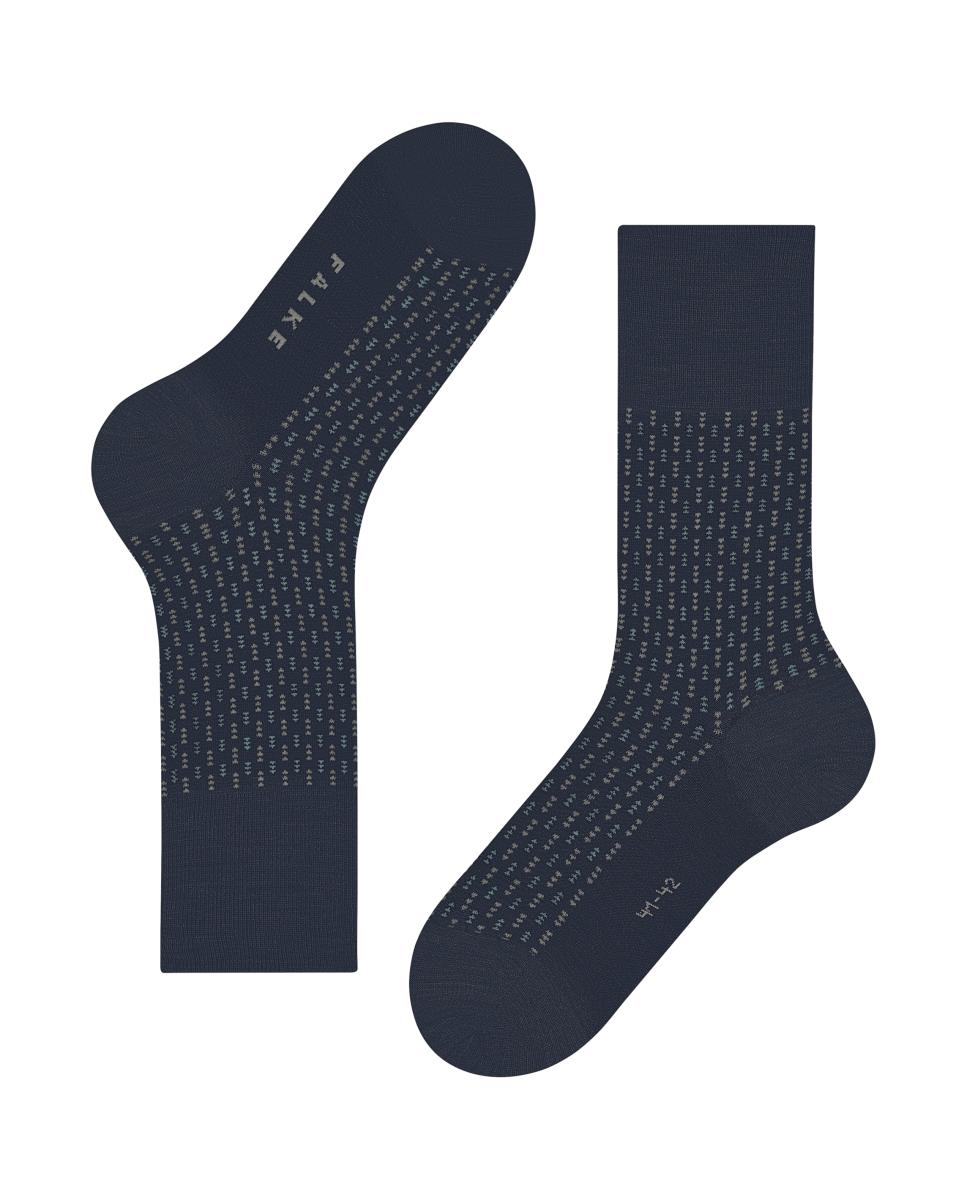 Meias Estampadas de Lã Merino Azul-marinho-4