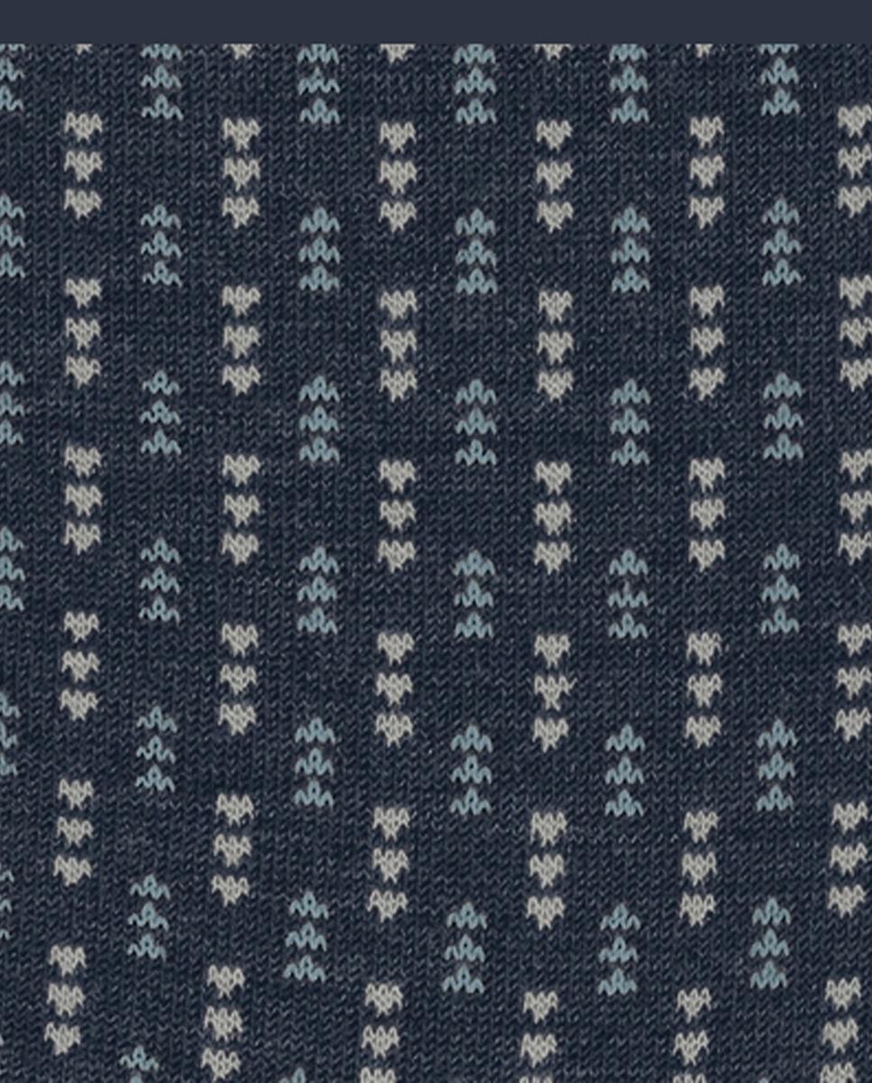 Meias Estampadas de Lã Merino Azul-marinho-6
