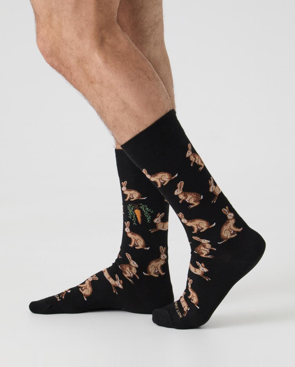 Meias Rabbits and Carrot Casual. Castanho-2