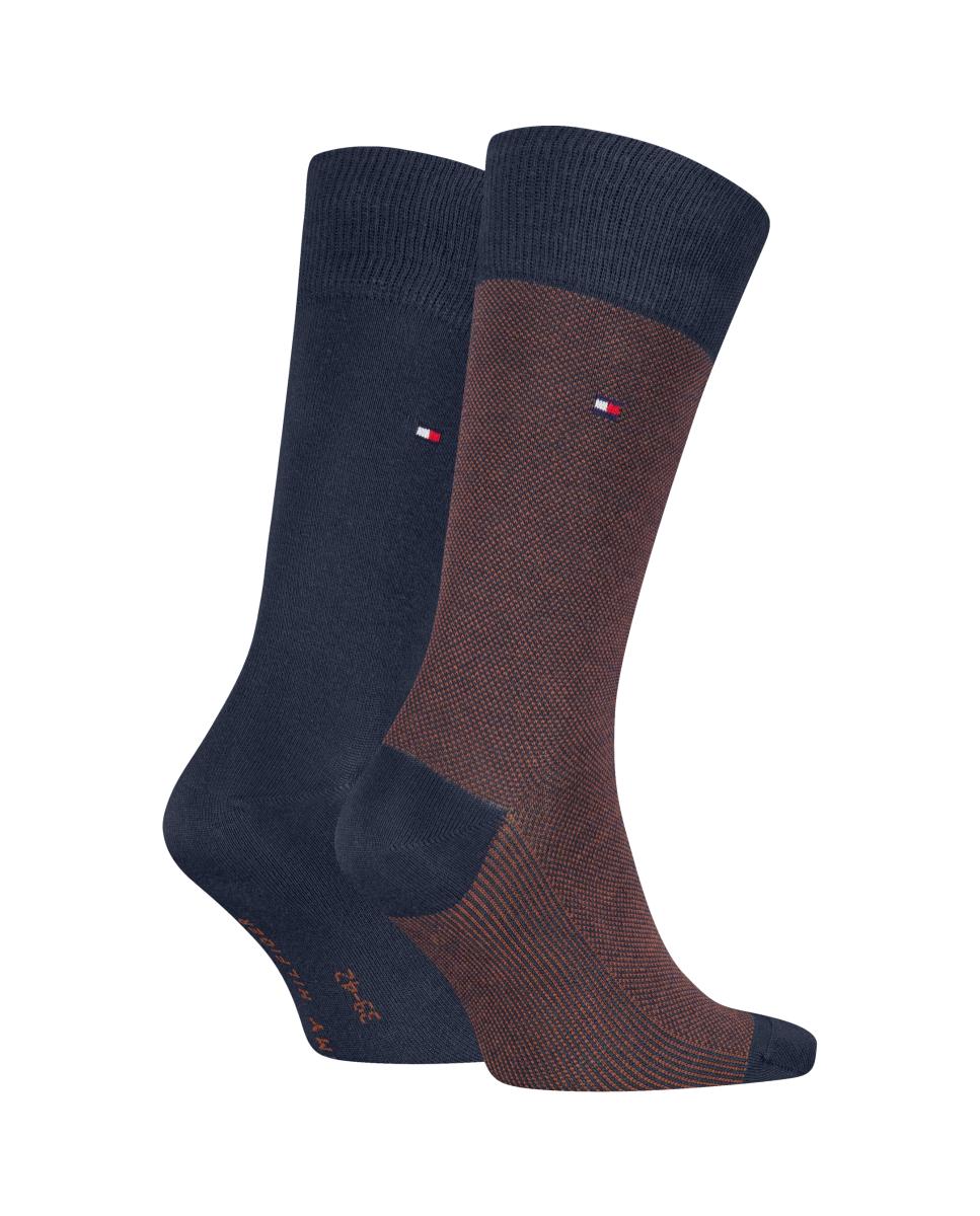 Pack de 2 Pares de Meias de Olho-de-Perdiz às Riscas Bicolor-1