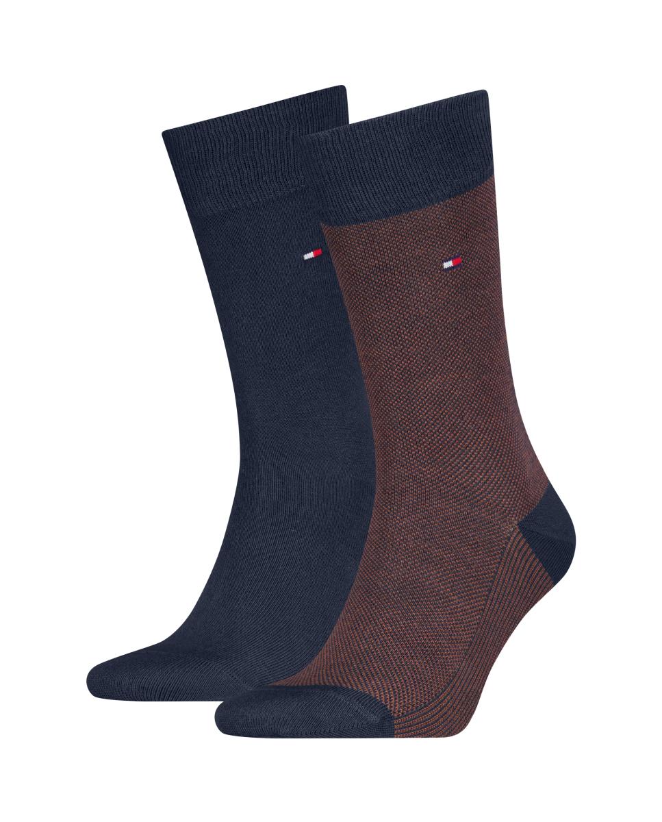 Pack de 2 Pares de Meias de Olho-de-Perdiz às Riscas Bicolor-2