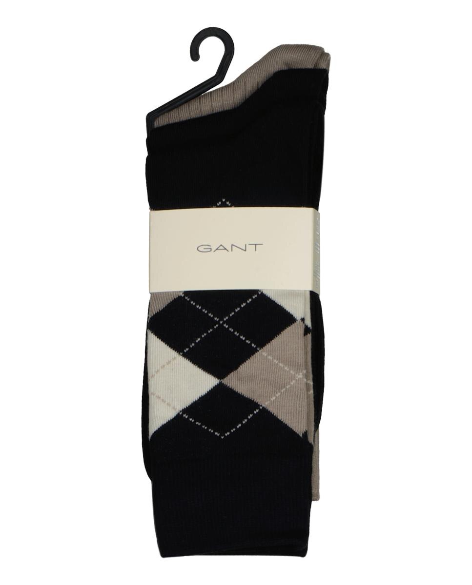 Pack de tres calcetines de hombre en algodón peinado con un diseño de rombos y liso - Gant - Azul Azul-3