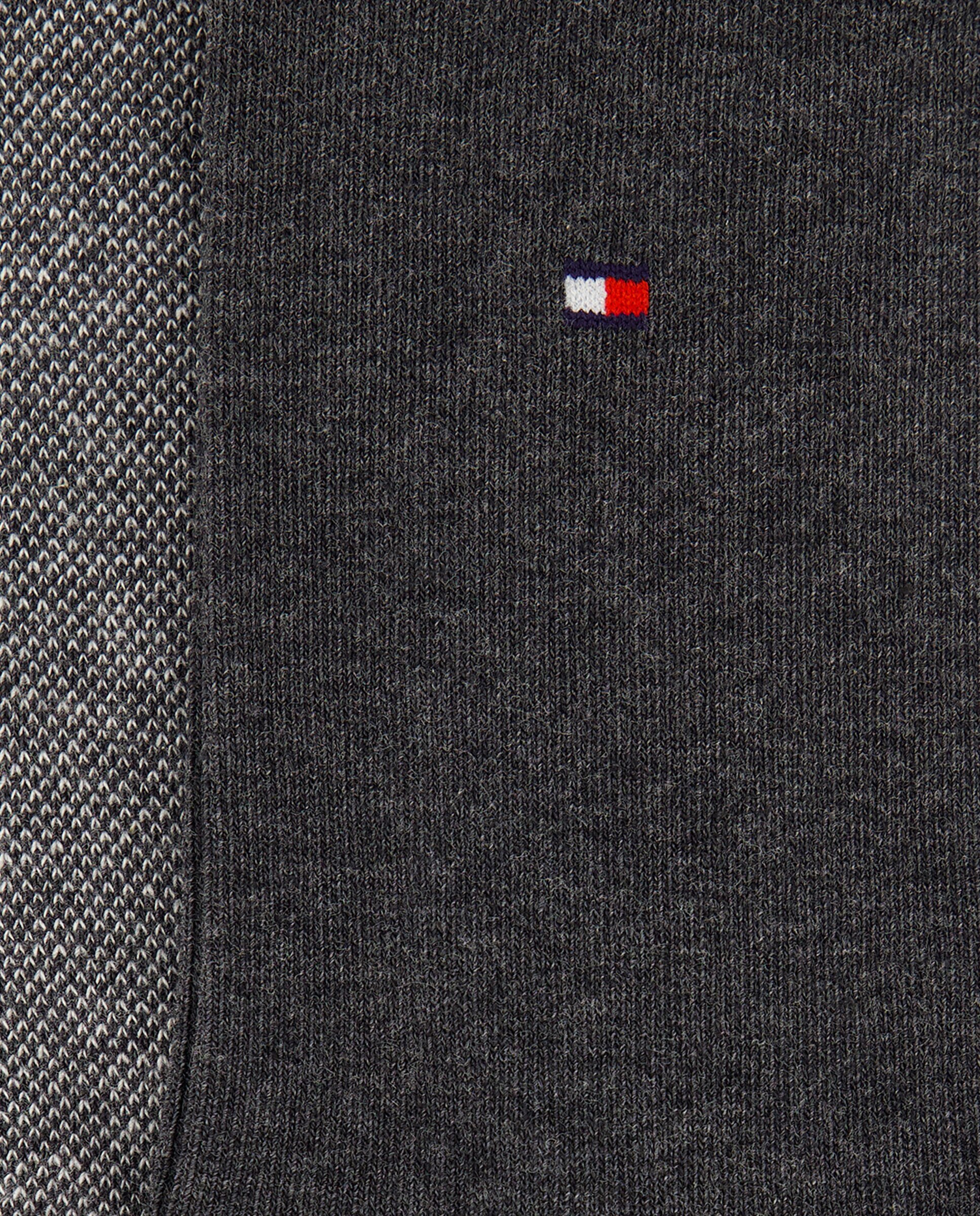 Pack de 2 pares de calcetines de ojo de perdiz con rayas de hombre - Tommy Hilfiger - Gris oscuro Gris oscuro-3