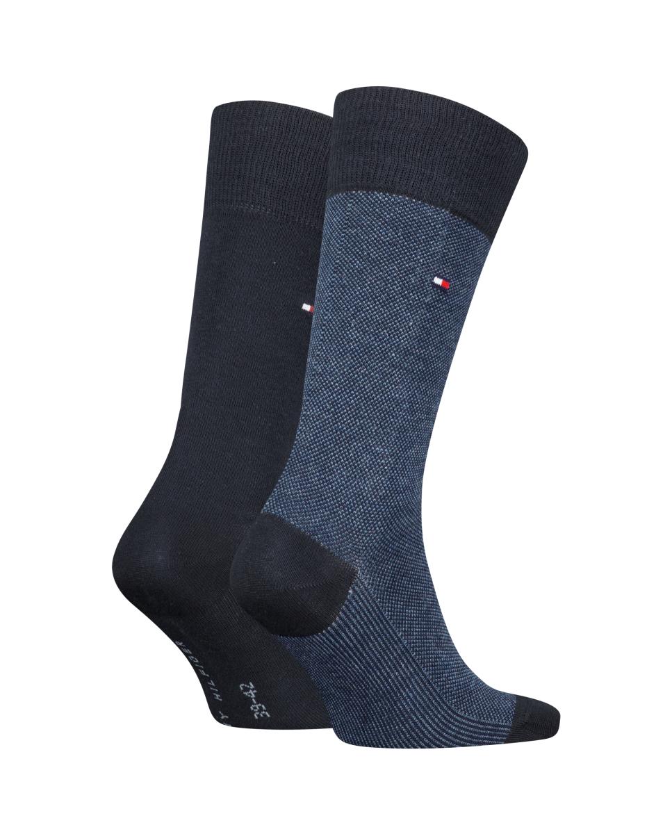 Pack de 2 Pares de Meias de Olho-de-Perdiz às Riscas Azul-índigo-1