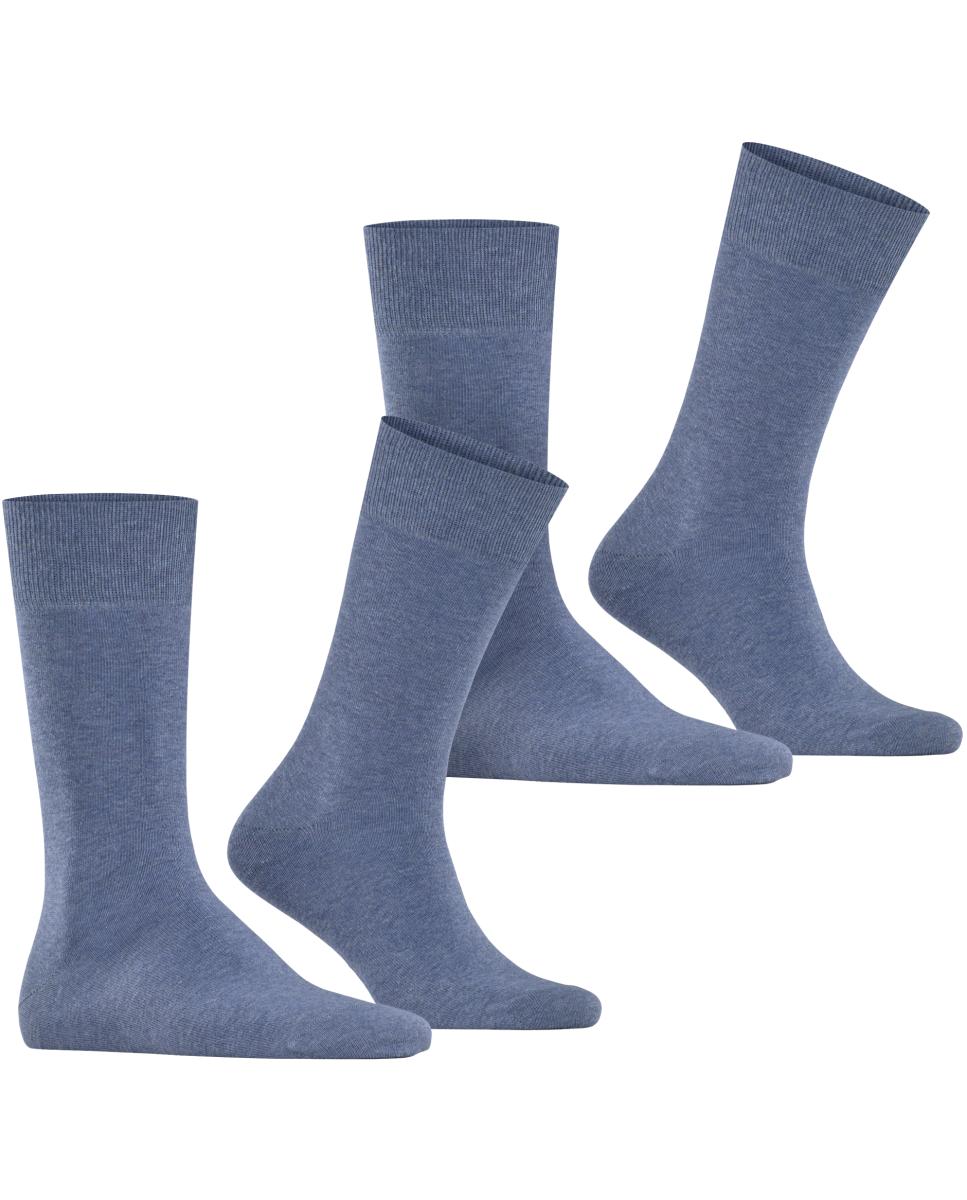 Pack doble calcetín liso algodón de hombre - Burlington - Azul índigo Azul índigo-1