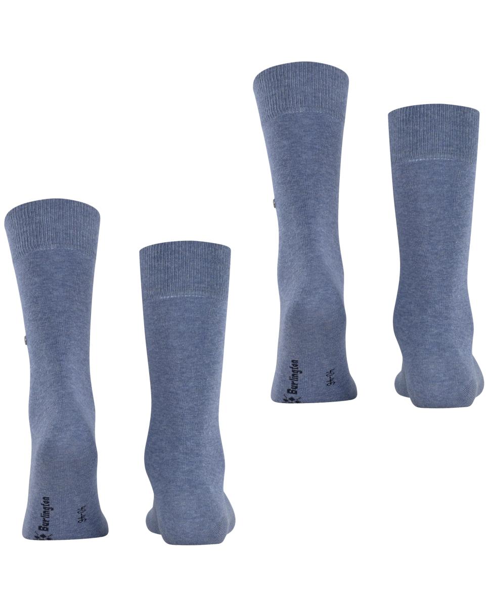 Pack doble calcetín liso algodón de hombre - Burlington - Azul índigo Azul índigo-2