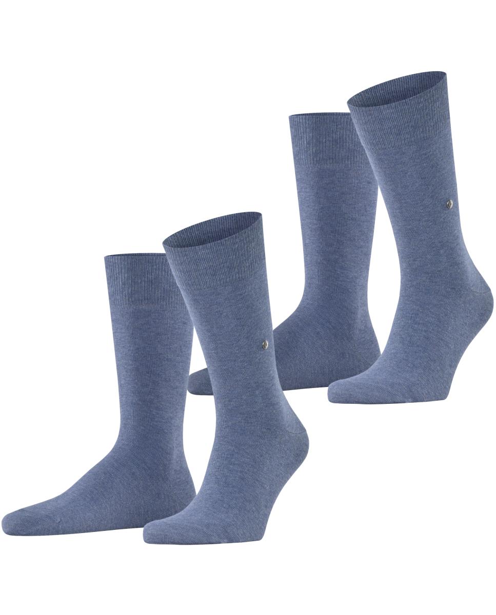 Pack doble calcetín liso algodón de hombre - Burlington - Azul índigo Azul índigo-3