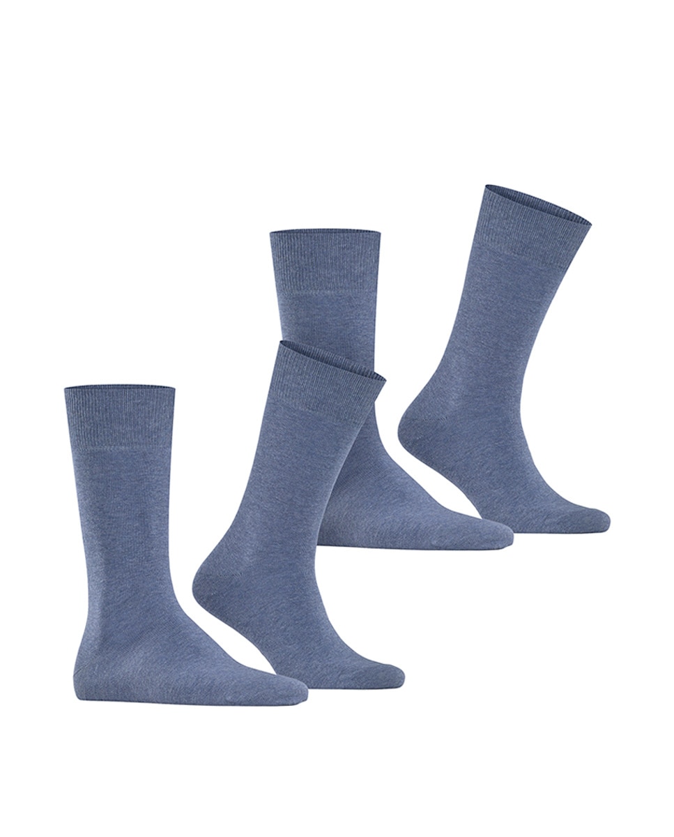 Pack doble calcetín liso algodón de hombre - Burlington - Azul índigo Azul índigo-7