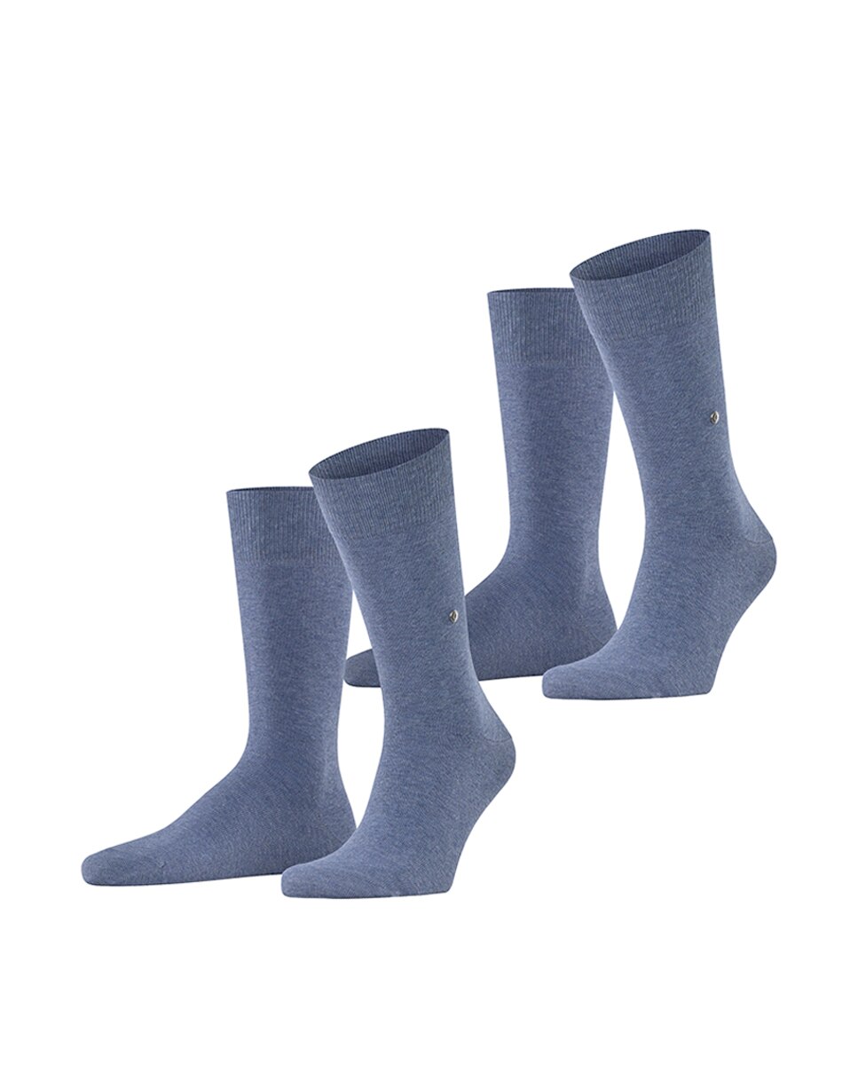 Pack doble calcetín liso algodón de hombre - Burlington - Azul índigo Azul índigo-8