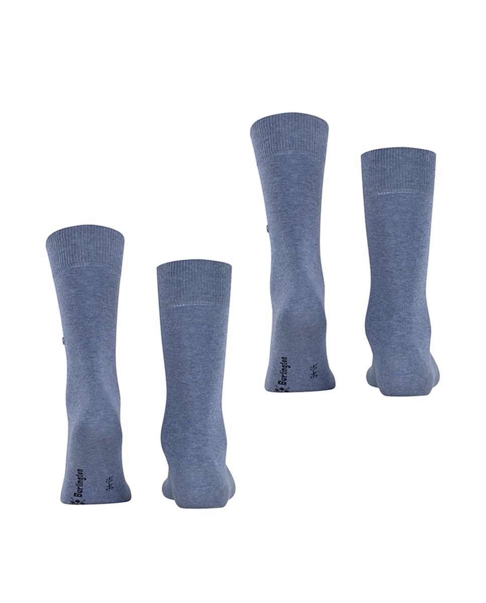 Pack doble calcetín liso algodón de hombre - Burlington - Azul índigo Azul índigo-9