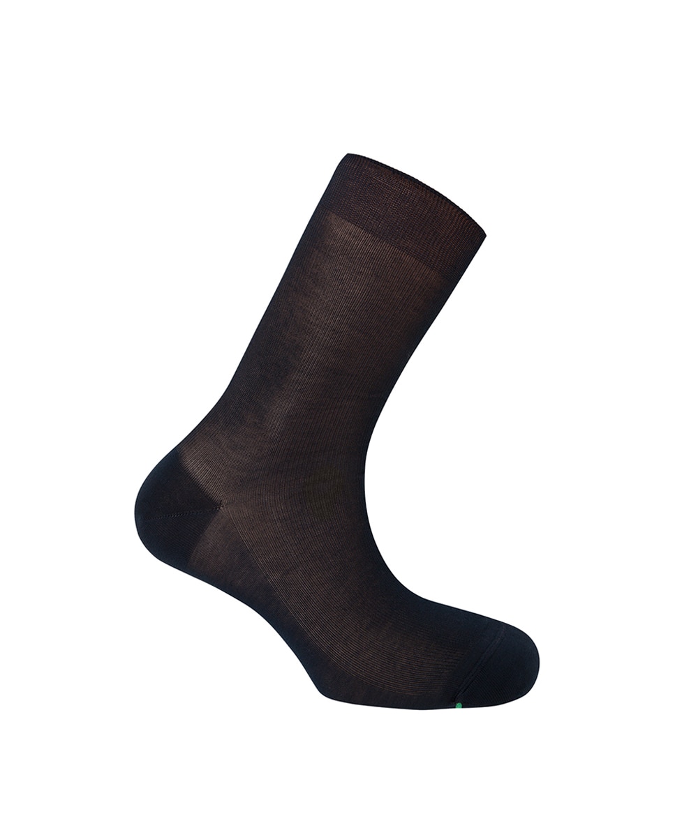 Calcetines cortos de hombre 100% Hilo de Escocia de canalé - Punto Blanco - Deodorant. Hecho en España. - Azul marino Azul marino-1