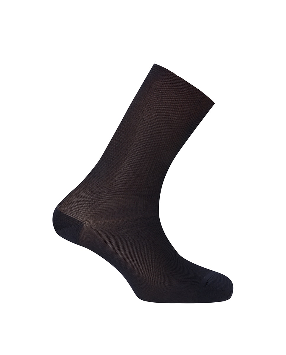 Calcetines cortos de hombre de poliamida de canalé - Punto Blanco - Trenil-set Tentesolo. Hecho en España - Azul marino Azul marino-1