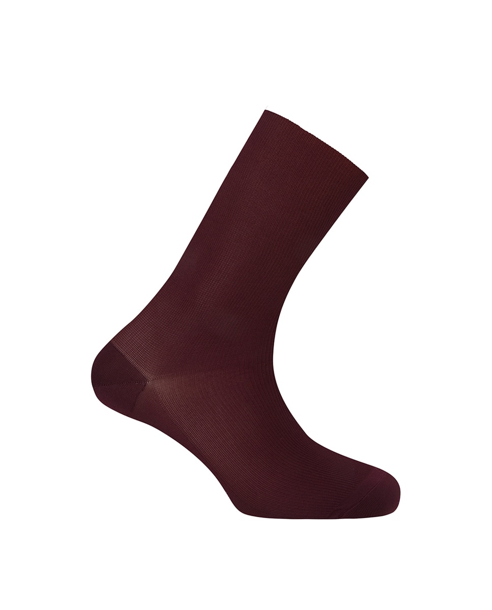 Meias Curtas Caneladas de Poliamida Canelada - Trenil-set Tentesolo. Produto Fabricado em Espanha Grená-1