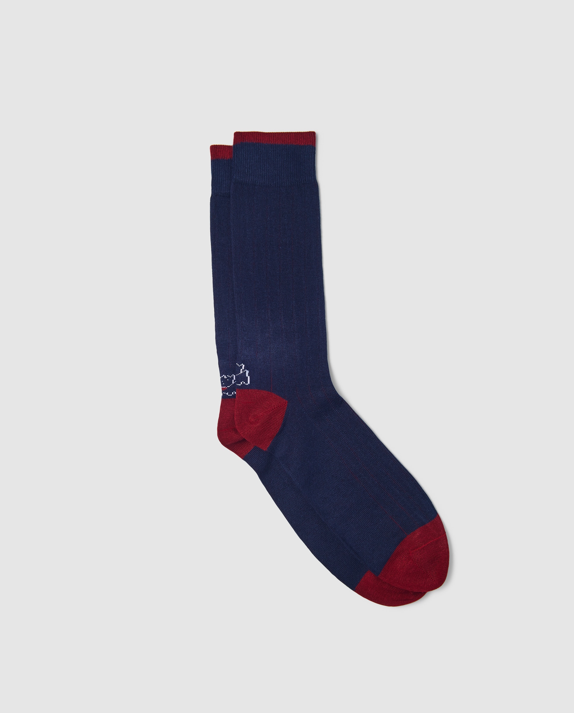 Calcetines de hombre de canalé con contraste interior - Kiff-Kiff - Azul marino Azul marino-1