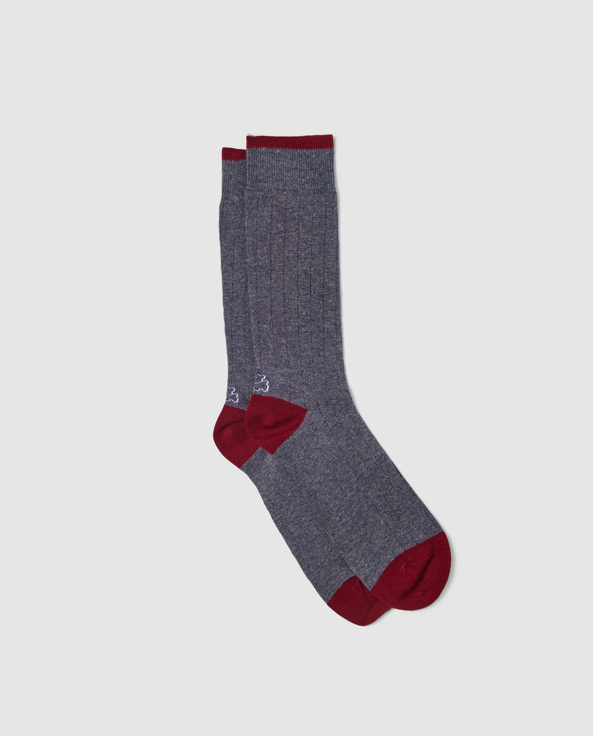 Calcetines de hombre de canalé con contraste interior - Kiff-Kiff - Gris oscuro Gris oscuro-1