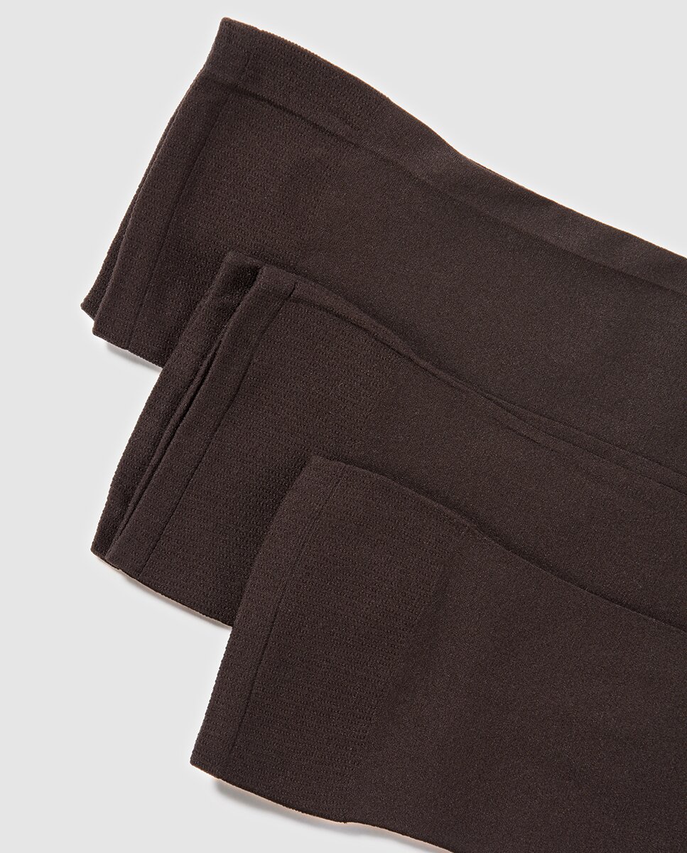 Pack de três pares de meias de homem Executivo curtas Castanho-2