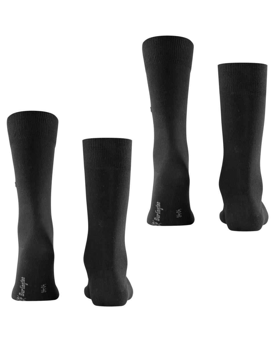 Pack de dois pares de meias de homem Burlington curtas pretas Preto-2