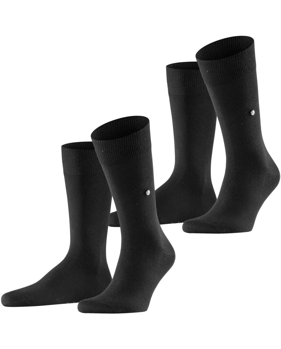 Pack de dois pares de meias de homem Burlington curtas pretas Preto-3