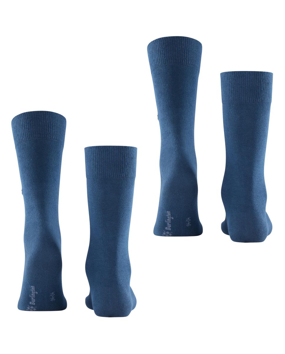 Pack de dois pares de meias de homem Burlington curtas pretas Azul-marinho-2