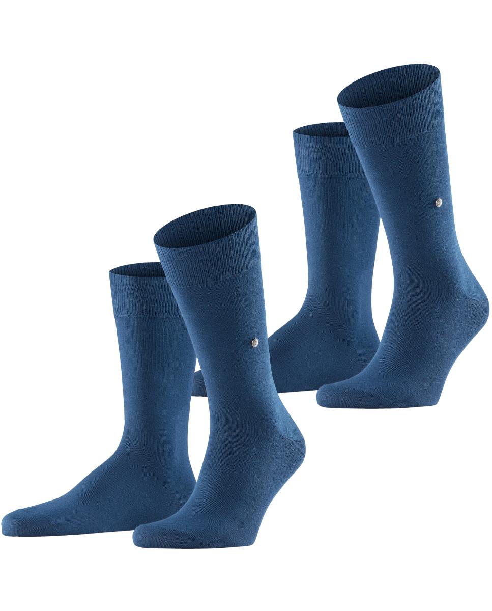 Pack de dois pares de meias de homem Burlington curtas pretas Azul-marinho-3