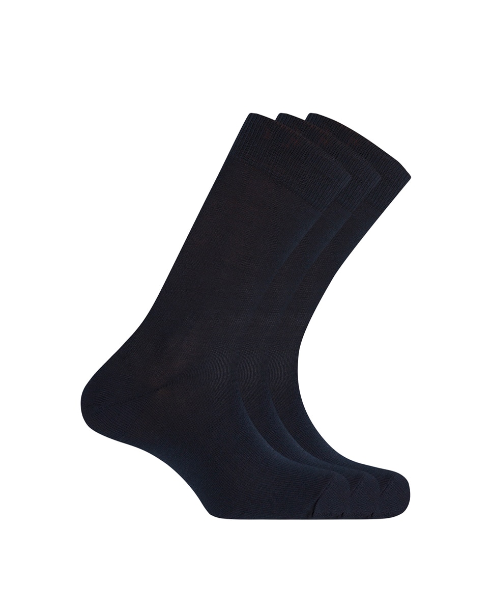 Pack de 3 Pares de Meias de Algodão. Produto Fabricado em Espanha Azul-marinho-1