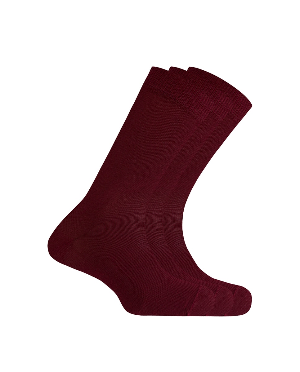Pack de 3 Pares de Meias de Algodão. Produto Fabricado em Espanha Grená-1