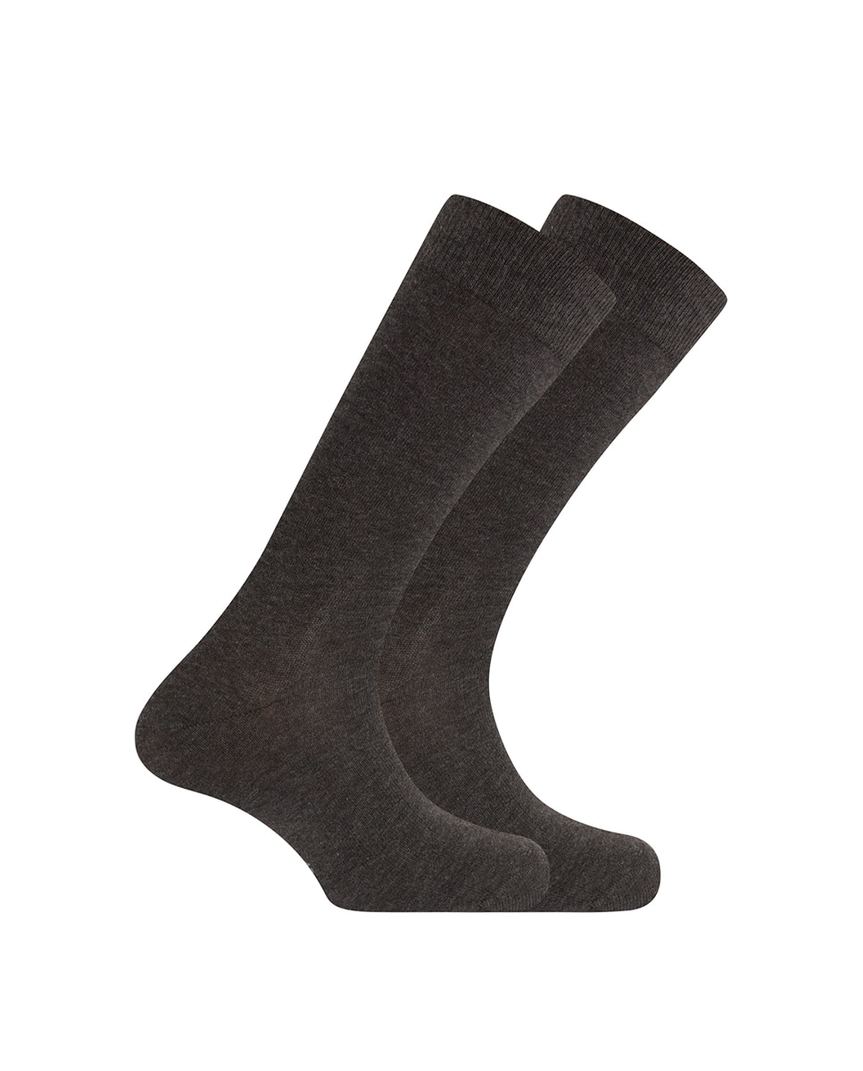 Imagen 1 de Pack de 2 pares de calcetines de hombre Punto Blanco de algodón orgánico lisos - Gris Gris